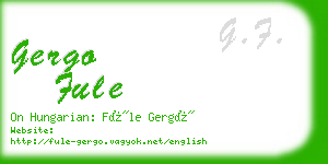 gergo fule business card